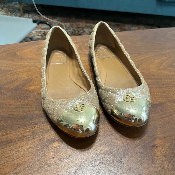 Tory Burch Kaitlyn Ballet Flat, Metallic Gold - Picture 3 of 6